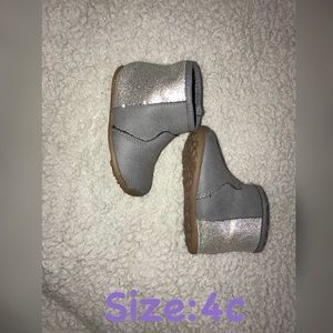 Gray and glittery baby boots!